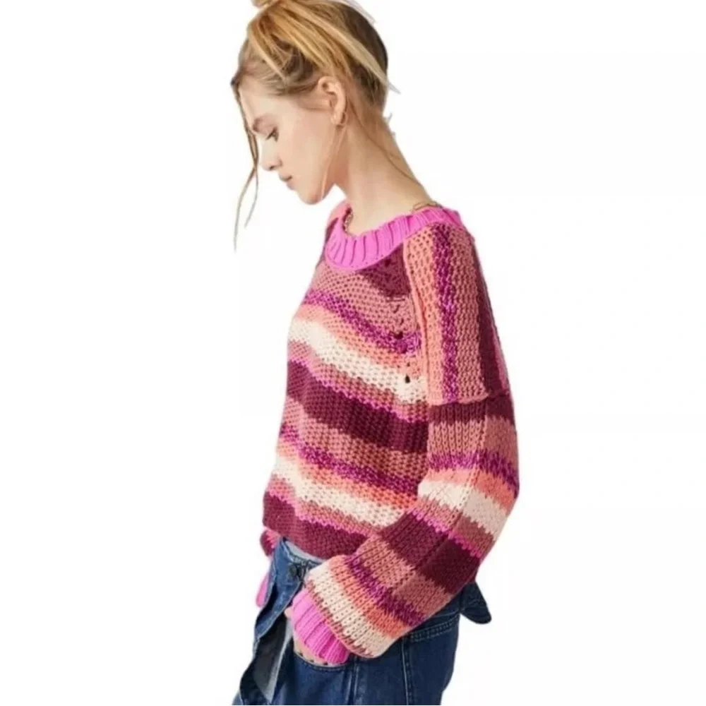 Free People Devon Crewneck Oversized Boxy Sweater Revolve Small
